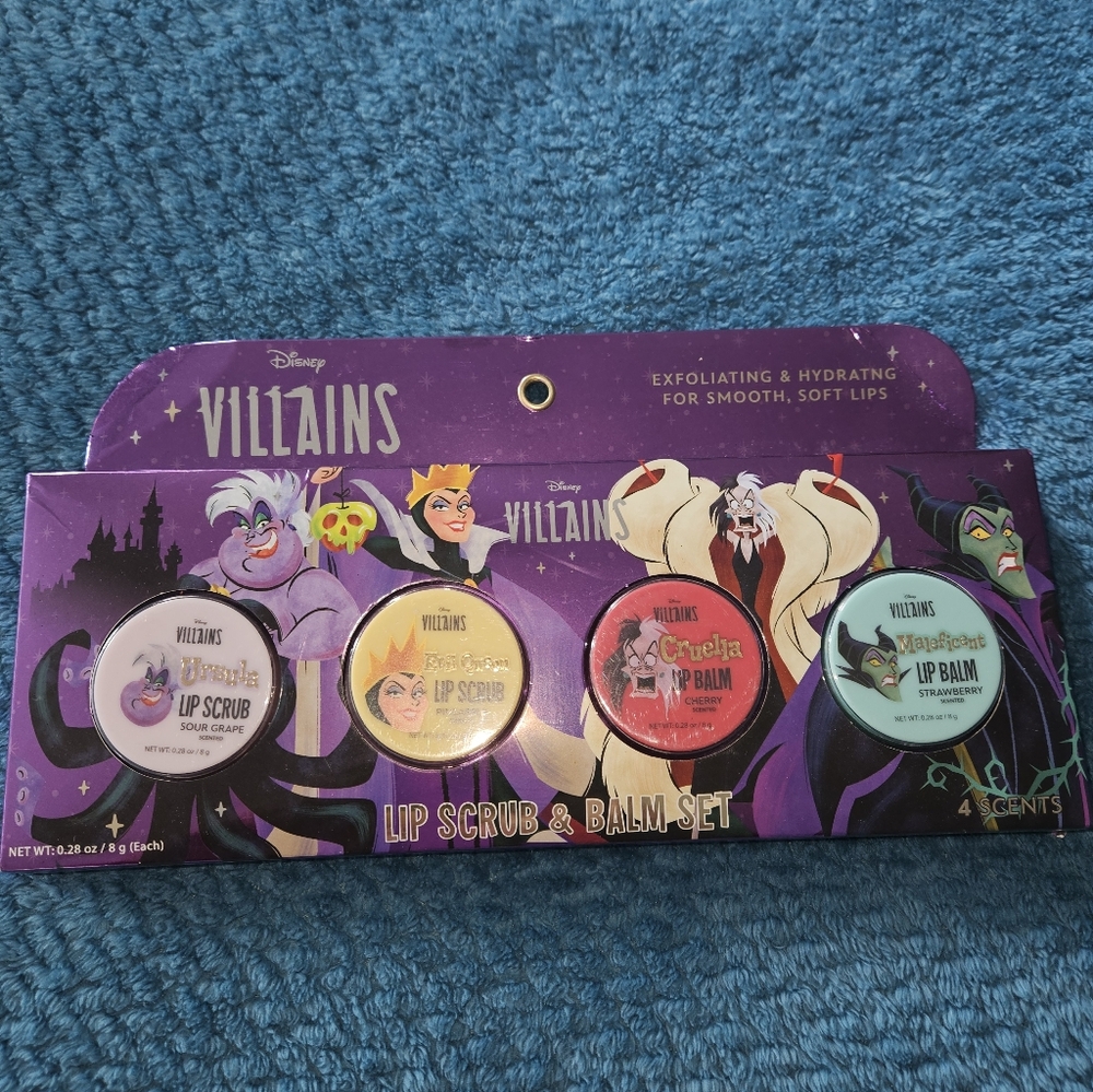 Disney Villains Lip Care Set with Purple and Yellow